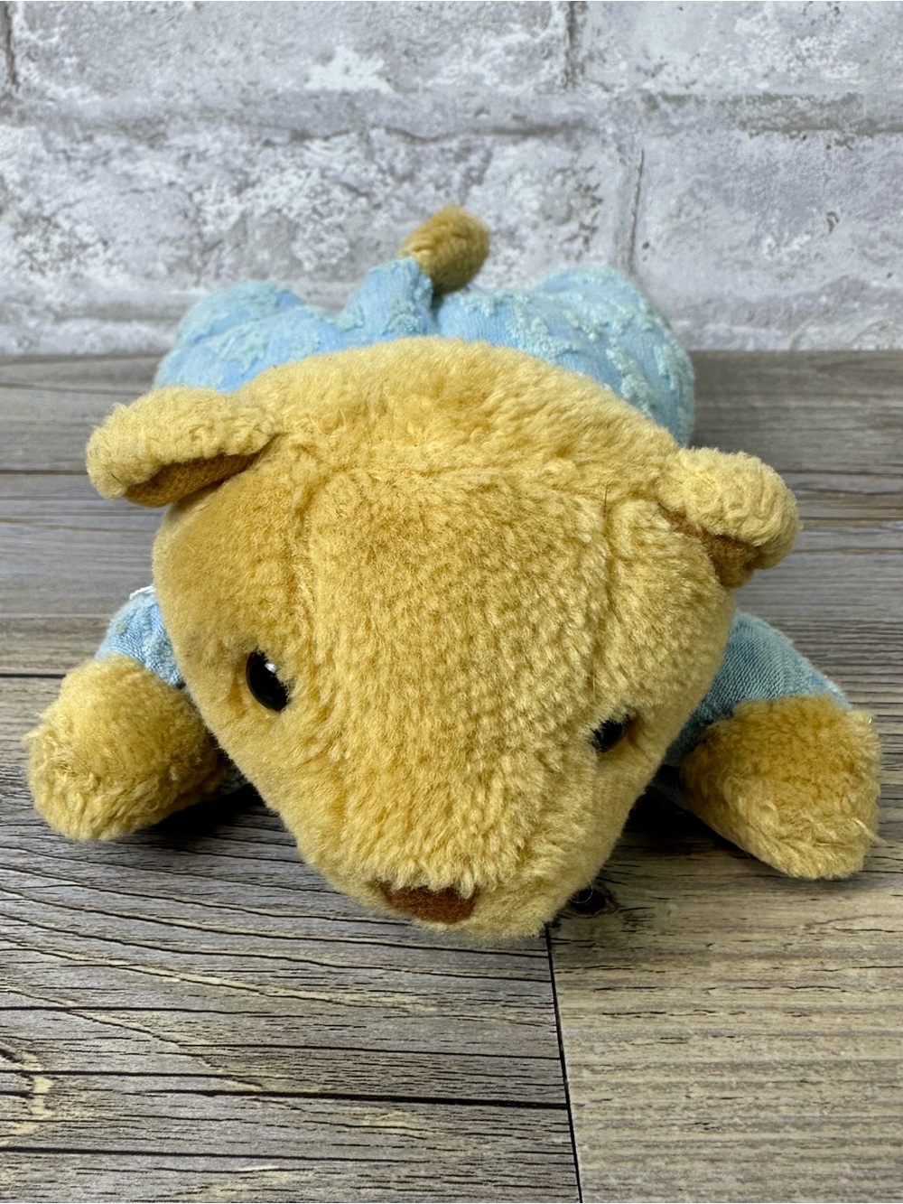 Eden Teddy Bear Plush VINTAGE Blue Pajamas Stars Baby Animal Terry Cloth 4200